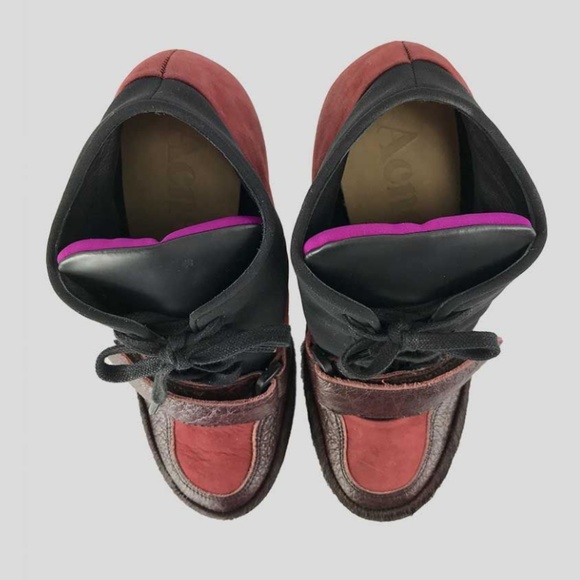 Acne Studios Bordeaux, Red & Black Booties - 7US - Picture 5 of 6